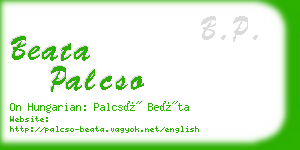 beata palcso business card